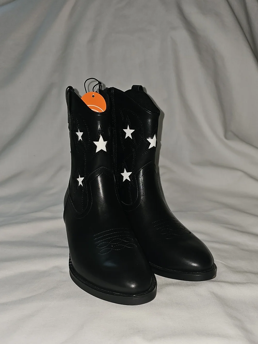 Wonder Nation Big Girls Size 6 Star Western Cowgirl Boots Black New